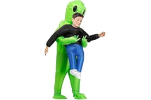 RHESHIN Alien Costume Gonflable Déguisements vert amusant pour Costumes d'Halloween gonflables Fête de cosplay de Noël Super drôle Adulte