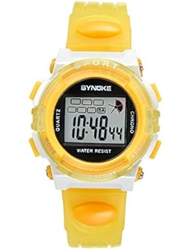 Souarts Kinder Sport Digitaluhr LED Uhr mit Wecker Multifunktion Silikon Armband Digital Display uhr für Jungen...