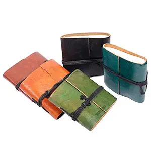 Visit the Tuzech Store Handmade Leather Mini Scrapbook/Sketchbook (Multicolor,Set of 5)