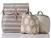 PacaPod Hastings Sand Stripe Lite Designer Baby Changing Bag - Luxury Lightweight Natural Knapsack 3 in 1 Organising System With Convertible BackPack Straps