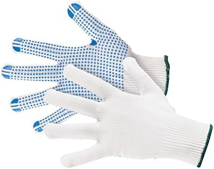 Nylon Knitted Gloves 12 Pairs Medium Weight White