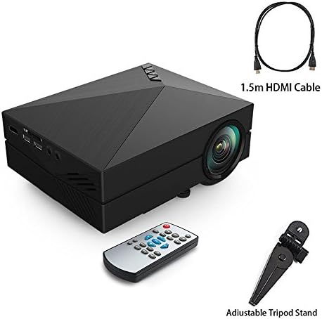 Full Colour 130" Entertainment Home Theater Video Games Movie Multimedia Mini Portable LCD LED Pico Projector 800x480p Optical Keystone Usb/av/sd/hdmi/vga Interface with Free Stand &amp; 1.5M HDMI Cable
