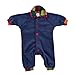 TRP201 CozyBear Navy & Tartan Fleece Romper Suit - age 3 to 6 months