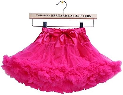 Mieldorie Baby Girl's Solid Color Toddler Petticoat Dance Tutus Costumes Skirt (L, rose)