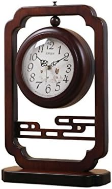 double-sided solid wood seats with Arabic numerals quartz ancient desktop clock mute bell of the welcome