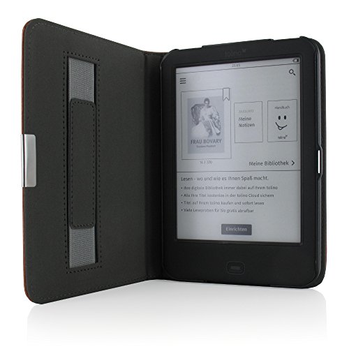 Hülle für Tolino Shine 2 HD ultradünne Tasche Case aufklappbare Schutzhülle mit Ruhemodus und Magnetverschluss Kunstleder Flip Etui Cover braun - 9