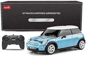 Mini Cooper Remote Radio Controlled Car 1:24 Scale Model Electric Toy R/C - Blue by Rastar