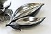 Produktbild Schale 2er Harmony Keramik silber/schwarz Tiefe 37,5 cm, Dekoschale, Blattform, Tischdeko, Geschenk, Snacks