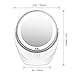 Kealive Vanity Mirror 1X/5X Magnification Illuminated Makeup Mirror Double Sided LED Cosmetic Mirror Rotating 360° Ideal for Beauty Bedroom Shaving Traveling
