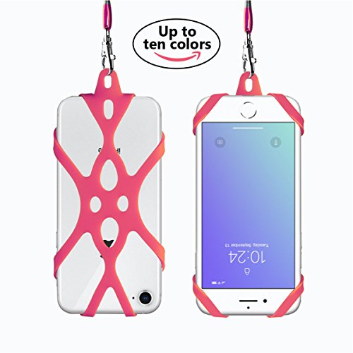 ROCONTRIP Custodia Telefono Imbracatura A Mano Libera Supporto Cordino per iPhone 6 6S 6 Plus iPhone 6S Plus, iPhone 7 and 7 Plus, Samsung, 4.7-5.5 pollici, Silicone (anguria rosso)