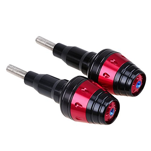 2x Crash Protector POSSBAY Universal Motorbike Frame Slider Falling Protection with 10mm Mounting Hole, Red