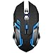 Produktbild YZPSB Kabellose wiederaufladbare Gaming-Maus Optische LED-USB-Stummschaltung Computermaus kompatibler Laptop/PC / 3 einstellbare DPI, 6 Tasten [Schwarz]