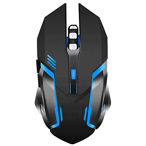 Preisvergleich Produktbild YZPSB Kabellose wiederaufladbare Gaming-Maus Optische LED-USB-Stummschaltung Computermaus kompatibler Laptop / PC / 3 einstellbare DPI, 6 Tasten [Schwarz]