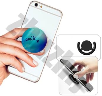 zhuzhij 360 degree rotation Multi-function Cell Phone Holder Pop cellular phone bracket Socket Universal Expanding Stand Grip hands Mount for Smartphones and Tablets - (Blue marble) heart color