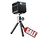 Produktbild ExquizOn Beamer DLP WiFi, Mini Video Projektor 1080P HD, S6 Pico Tragbar, 2500mAH Wiederaufladbar, inkl. Stativ, HDMI Micro SD DC, Fussball Heimkino für Smartphone PC Tablet Familie Sitzung