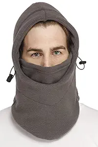 Cali Republic unisex-adult 6 in 1 Polar Fleece Balaclava Bike Ski Mask Winter Protector Cap (Grey, Free Size)