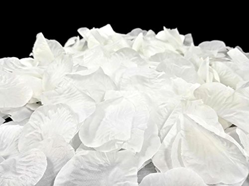 500 weiße Rosenblätter, Stoff, reinweiß – Hochzeitsdeko, Taufe, Kommunion, Konfirmation, Valentinstag, Heiratsantrag, Streudeko, Romantisch, Basteln, weiss, künstliche Blütenblätter - 9