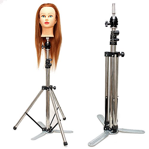 Neverland 80-160Cm Adjustable Stainless Steel Tripod Stand Mannequin Holder for Training Head (with Bag)
