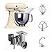 Produktbild Kitchenaid KSM150PSEAC + MVSA Kitchenaid 5KSM150PSEAC Küchenmaschine Serie "Artisan" plus Zubehör mit 3 Trommeln, crème