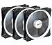 Produktbild upHere Gehäuselüfter LED Quiet Edition 140mm High Airflow Weiß LED Lüfter,3-pin,3er Set Gehäuselüfter(14CMW3-3)