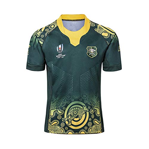 WYNBB Rugby Maillot 2019 Coupe du Monde Australian Home and Away Survêtements Football Soccer T-Shirt d'Entraînement Respirant Textile Australie australienne
