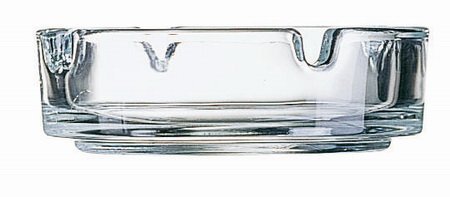 Arcoroc Aschenbecher aus Glas, klar, 6x Ø 10,7cm, mit 4 Ablagen, 6 Stück