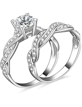 Jewelrypalace Liebe Herz Windet Kubik Zirkonia Engagement Hochzeit Verlobung Traunng Braut Set Ringe Silberring...