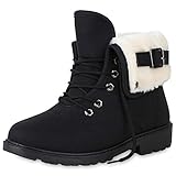 winterschuhe frauen 43  SCARPE VITA Damen Stiefeletten Worker Boots Outdoor Schuhe Schnallen Warm Gefütterte Schnürschuhe Winterschuhe Profilsohle 165386 Schwarz 40