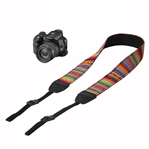 Sangles pour Appareils Photo Camera cou Bandouli  re pour Nikon Canon Panasonic Sony DSLR  Couleurs au Hasard 