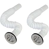 Smartizi 2 adet Lavabo Gider Hortumu/K&ouml;r&uuml;kl&uuml; Lavabo Sifonu/Eviye Gider Borusu (Paslanmaz &Ccedil;elik S&uuml;zge&ccedil;li ve Vidalıdır)