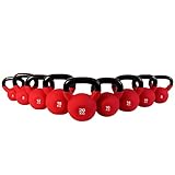 Kettlebell hierro fundido con revestimiento de neopreno 4 kg, 6 kg, 8 kg, 10 kg, 12 kg, 14 kg, 16 kg, 18 kg, 20 kg - Ideal para la práctica del entrenamiento funcional y del potenciamiento muscular tanto en tu propia casa como en el gimnasio - Pesas rusas (12 kg)