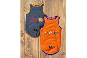 Golden Tails Dog T-Shirts Printed Round Neck Sleeveless Sando Vest Tank Tees for Dogs and Cats (XL 20") Set of 2 Tshirts