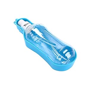 Botella de agua, UEETEK plegable dispensador de agua potable de viaje de perro biberón cuenco 500ml (azul)