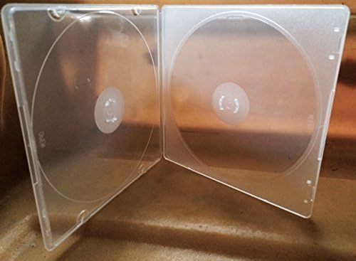 VISION MEDIA 50 X Double Clear Half Size Flexi CD/DVD Shatterproof Case - 5mm Spine
