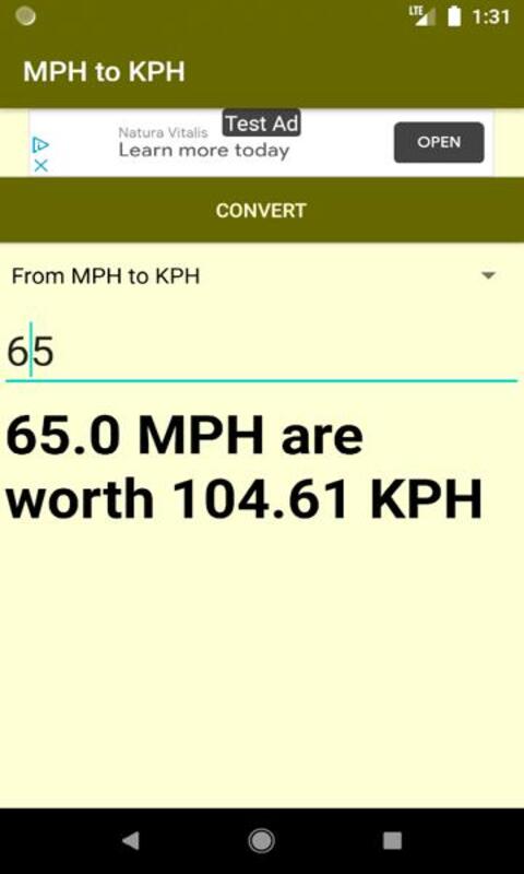 65 kph to mph