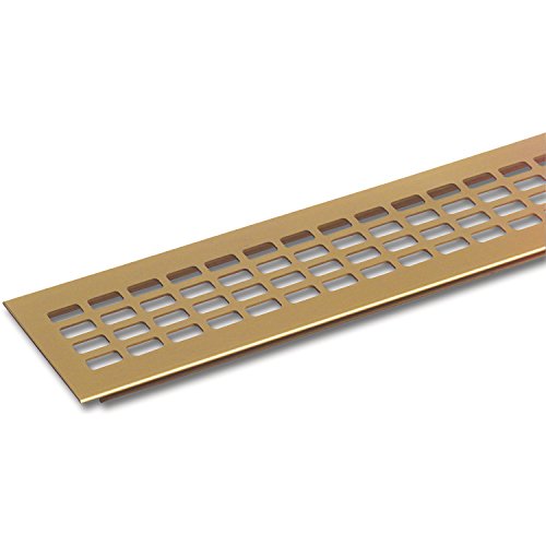 SECOTEC Lüftungsgitter 60 x 400 mm, hochwertiges Aluminium Titan/Edelstahl Effekt, 1 Stück - 3
