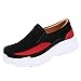 Produktbild Qmber Unisex Bequem Schnürer Gym Fitness Atmungsaktives Mesh Turnschuhe Freizeitschuhe Ultra-Light Sportschuhe Laufschuhe Flock Keil Biskuitkuchen Dicke Sohle/Black,36
