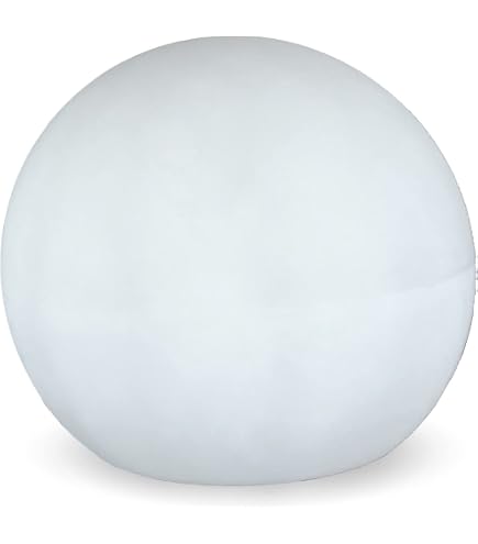 BAKAJI Gartenlampe Kugelform – Ø 20 Cm, E27 Sockel Bis 25 W, Weiß, Wetterfest Aus ABS, Inkl. Erdspieße Für Boden Oder Tisch