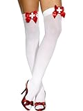 White nurse stockings with red bows