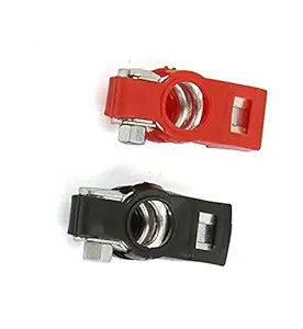 PBROS 2 Pieces Black & Red for Petrol Car Adjustable Battery Terminal Clamp Clips Positive-Negative