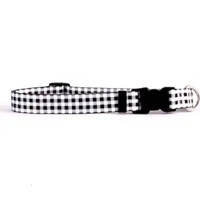 Yellow Dog Design Gingham Black Dog Collar 1