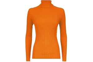 LUXE DIVA Women Ladies Ribbed Stretch Polo Turtle Neck Rib Top Jumper UK Size S/M-XXXL