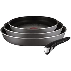 Tefal L2049302 Set de poêles - Ingenio 5 Essential Gris Anthracite 4 Pièces - Tous feux sauf induction
