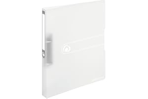 Herlitz easy.Orga 2R Segregator na dokumenty A4, Grzbiet 4cm, Wymienna dwustronna etykieta, Mechanizm dzwigniowy 2 ringowy z listwą dociskową, Elastyczny PP, Biały transparentny