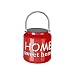 Produktbild Solar LED Tisch Laterne Metall > Home sweet Home < Akku Leuchte Outdoor Garten Licht Deko Lampe Party Außenbereich draußen Landhaus hängend ROT