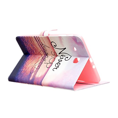 Galaxy Tab E 9.6-Inch SM-T560 Hülle, Deenor Cute Colorful Design Flip Tasche PU Leder Abdeckung Stand Schutzhülle für Samsung Galaxy Tab E 9.6-Inch SM-T560 / T561 / T565. (Red Sea) - 4