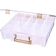 ArtBin 9007AB Super Satchel with Removable Dividers, Portable Art & Craft Organizer Handle, [1] Plastic Storage Case, Clear, 1 Pack