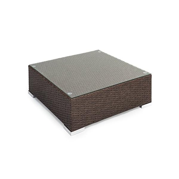 TecTake XXL Aluminium rattan garden furniture sofa set outdoor wicker incl. clamp (Brown Antique | No. 401814) - Image 8