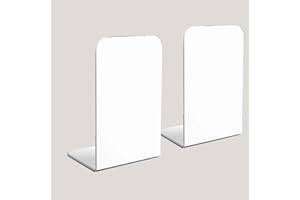Topspitgo Buchstützen Metall Weiß,2Stück Bücherständer,Buchhalter Leseständer,Buchständer für Leseständer Notenständer Bücherstützen für Büro Schule Zuhause Bibliothek