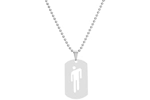 Ticome Hip Hop Bad Guy Villain Necklace,Stainless Steel Hollow Pendant Couples Necklace,Personalized Fashionable Minimalist Clothing Accessories(Silver)